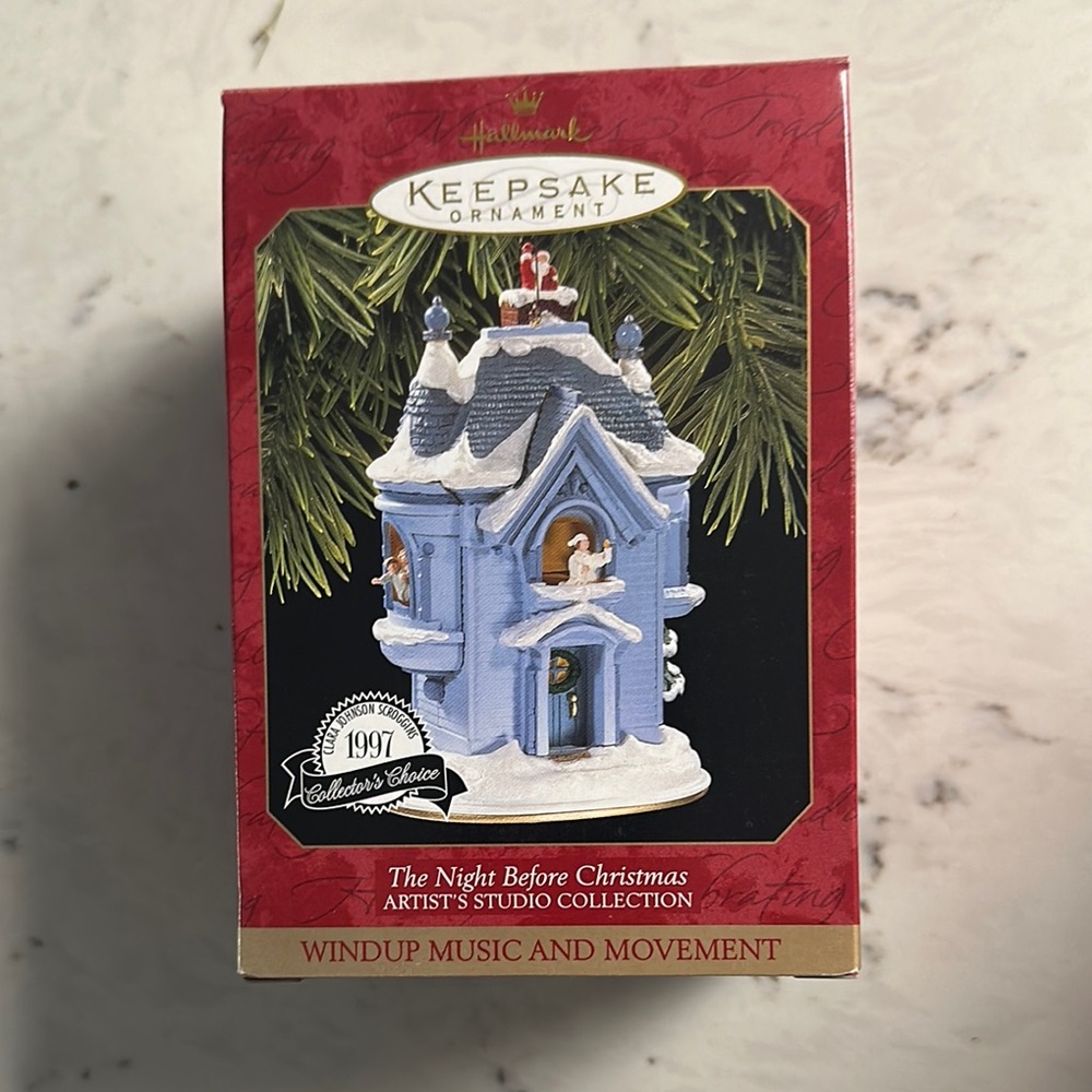 Hallmark Keepsake Blue and White Christmas House Ornament